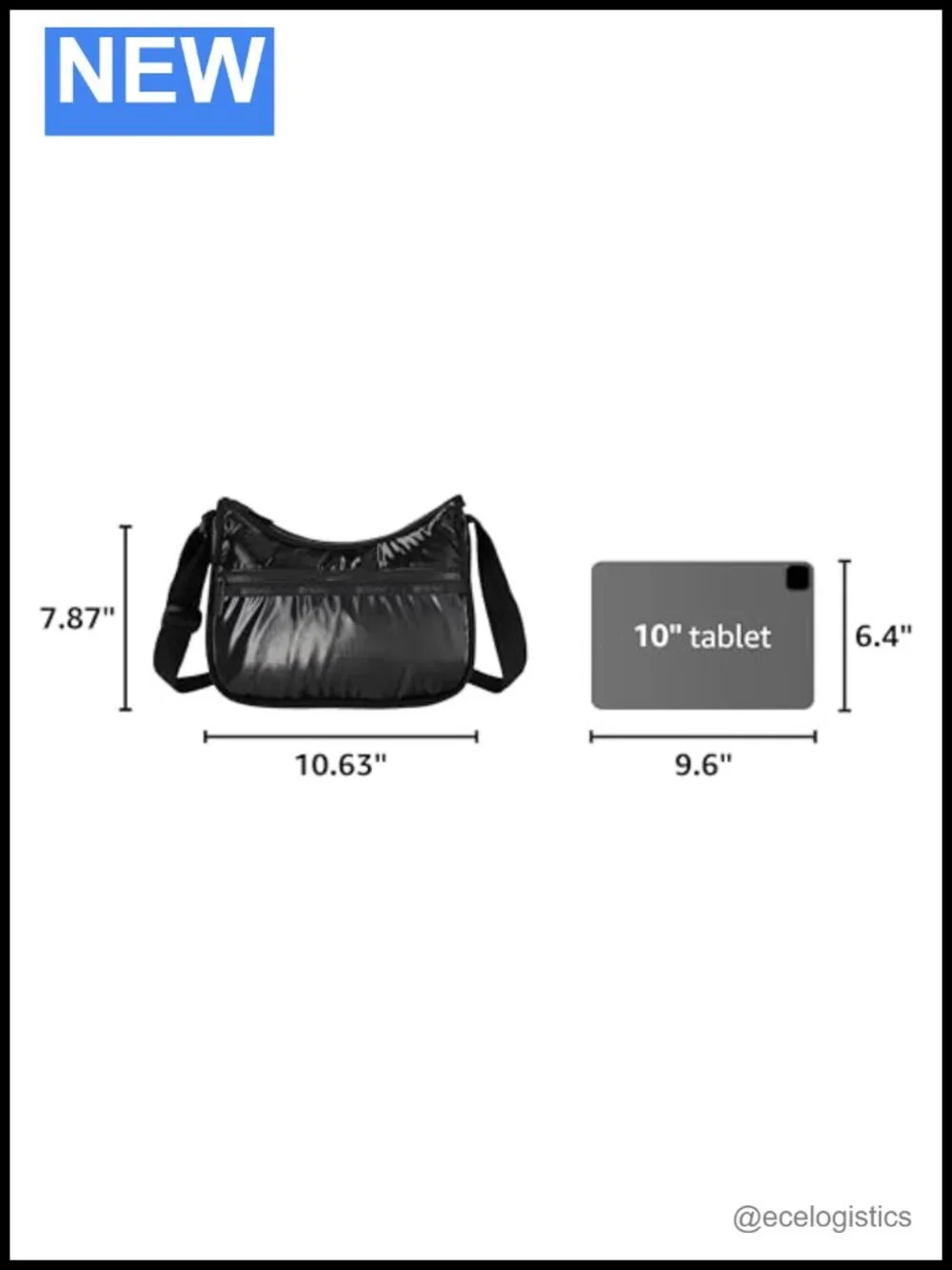 LeSportsac Recycled Nylon Hobo Bag with Crossbody Strap, Zippered Pockets,